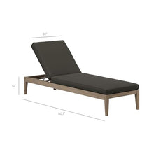 Modway Northlake Teak Outdoor Chaise Lounge Chair in Weathered Gray Flint – Adjustable Wood Poolside Recliner with All-Weather Cushion