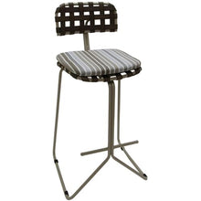 Pemberly Row Outdoor/Indoor Metal Pub Set, 30" Bar Height Stool, Beige UV-Coated Frame, Beige Weather-Resistant Fabric, Powder-Coated Durable Welded Metal, Patio Deck Porch Seating