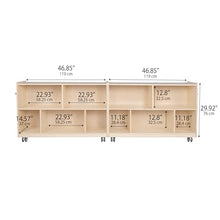 Angeles Mobile 2-Shelf Fold-N-Lock Storage Creamy Birch