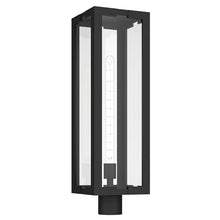 Kichler 27 Inch Calen 1 Light Outdoor Clean Geometric Post Light, with Clear Glass in Textured Black, Waterproof Aluminum, (27" H x 8" W), 59211BKT