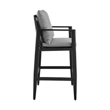 Armen Living Cayman Outdoor Patio 5-Piece Aluminum Bar Set Black