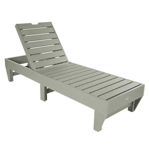 Highwood Professional Commercial Grade Pinehurst Chaise Lounge, Eucalyptus