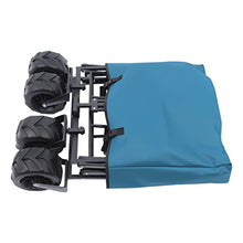 Collapsible Outdoor Festival Wagon,Folding Wagon Garden Cart,Utility Wagon, Beach Wagon with 7" Rubber Wheels,Pull Along Trolley with Adjustable Handle and 2 Cup Holders