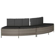 KGFHERENB Hot Tub Surround, Gray Poly Rattan Outdoor Spa Steps and Bench Set with Cushions, Solid Acacia Wood Step Stairs for Inflatable Spas and Hot Tubs