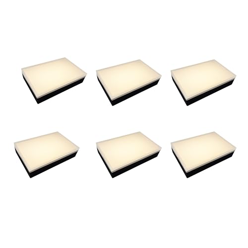 LUMENGY Paver Light 6x9 Inch (5.82x8.85), 2700K Warm White Brick Lighting for Pavers, Driveways, Walkways and Patios, 12V Wired, IP67 Waterproof, Drive-Over Rated, 6-Pack