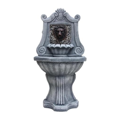 GLigeT Tabletop Fountain Lion Head Flower Circulation Water Outdoor Floor Water Feature, Garden Living Room Pool Water Feature Decoration Tabletop Water Fountain (Color : B)