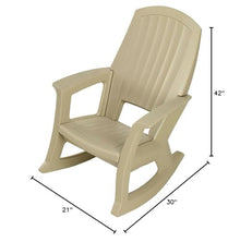 Semco Heavy-Duty All-Weather Plastic Rocking Chair Tan (4 Pack)