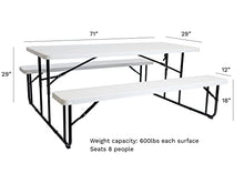 Iceberg IndestrucTable Classic Folding Picnic Table, 6 ft, Platinum Granite