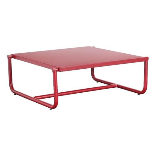 Pemberly Row Modern Aluminum Outdoor Coffee Table, Red Finish, 37x36, Fade Resistant, Sturdy Modular Design, Contemporary Style Patio or Garden Furniture