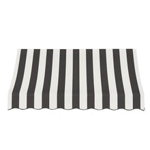 Awntech 6' Nantucket (76.5"-44"-36") Curved Slope Fixed Awning, Black/White Stripe