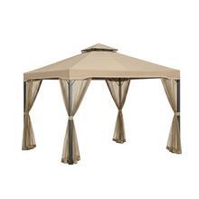 Garden Winds Reinforced RipLock 350 Replacement Canopy Top and Netting Set Compatible with Bergamo Sonoma 10’ x 10’ Gazebo Models X1405030 (X4405030) - Beige