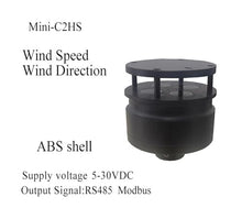 Aoleaby Mini Wind Speed and Direction Sensor, Mini-C2HS Anemometer Weather Station Air Temperature Tester(Mini-C2HS-485)