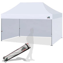 Eurmax USA Superior 10x15ft Pop-up Canopy Tent with 4 Side Walls,White