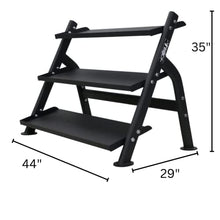 TKO 3-Tier Dumbbell & Kettlebell Rack | Home Gym Organizer | Black Stand