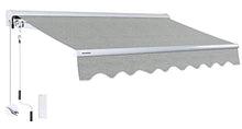 ADVANING Luxury Series, 16'x10' Electric Retractable Awning, Premium Quality Fully Assembled UV+ Sun Shade Canopy, Heather Gray, EA1610-A112H2