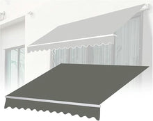 Manual Retractable Awning Door Window Awning Shelter Outdoor Canopy Home Deck Canopy with Manual Crank Handle（Frame Included ）