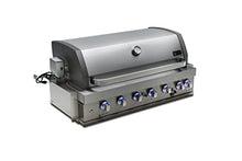 Mont Alpi Premium 44"W x 23"D x 21"H Stainless Steel 6-Burner 87000 BTUs Outdoor Kitchen Kitchen Island Heavy Duty Propane Built-in BBQ Grill Head with Infrared Rear Burner + Rotisserie Kit + Cover