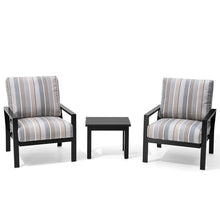 Pellebant 3-Piece Patio Conversation Set with Sunbrella Cushion Aluminum Bistro Set Milano Char