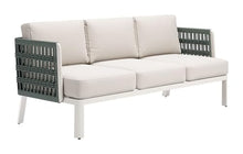 Zuo Bridgehampton Sofa White, White Sofa, Modern Style, Patio Furniture, Outdoor Fabric, Seats up to 3, Aluminum, Outdoor Living, 73.6" W x 31.5" D x 31.9" H, Non-Stackable