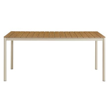 Modway Finn 71 Inch Outdoor Patio Dining Table for 6 People in Natural