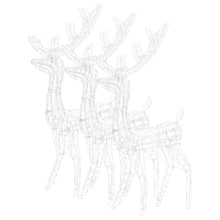 3 Pcs Acrylic Reindeer Christmas Decorations, 47.2" Large Lighted Deer Set with 140 LED Lights, 8 Lighting Modes, Waterproof Outdoor Holiday Decor, Cool White