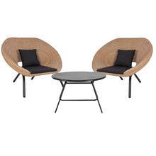 KPHYMOD Outdoor Patio Furniture 3 Piece Set, with 2 Chairs and Coffee Table for Porch, Poolside, Backyard, Balcony