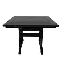 WO Home Furniture Outdoor Dining Table, 43" Square HDPE Patio Table with Umbrella Hole, Weather Resistant Patio Table for Backyard, Deck and Garden, Black