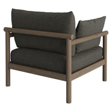 Modway Eleni Outdoor Teak Wood Armchair in Weathered Gray Flint – Patio Lounge Chair with Sunproof Foam Cushions