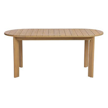 Christopher Knight Home Linda 70.67" Outdoor Dining Table, Solid Acacia Wood Patio Table for Patio Furniture Set, Modern Dining Table with Slat Panel Oval Top for Deck Garden Backyard, Light Teak