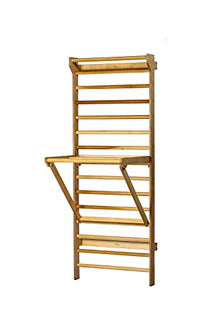 Beyond Balance Personal Training Tower: Fitness Stall Bars with Adjustable Pull-Up Dip Bar Attachment (1.5" Round, Poplar Rungs)