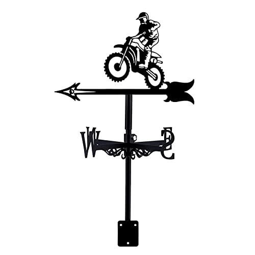 Weather Vane Metal Weathervane with Roof Mount Viking Battleship Motorcycle Weathercock Flying Roof Garden Metal Decorations for Outdoor Farm Yard Mount Yard (Style 5) (Style 2)