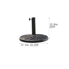 SDdPulse Outdoor Parasol Base,Round Thickened Resin Plastic Umbrella Base,Injection Hooded Heavy Duty Middle Column Umbrella Holder (Black 8kg)