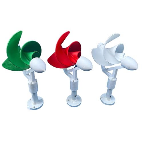 50W Archimedes Spiral Wind Turbine Generator - 3PCS Set Three-Phase Brushless Permanent Magnet 12V DC Output High-Efficiency, Start Wind 1.5m/s, Dimensions White Green Red Colors