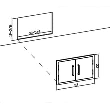 WHISTLER Outdoor Kitchen Double Access Door,33x22 Inch,304 Stainless Steel BBQ Grill Doors,Silver