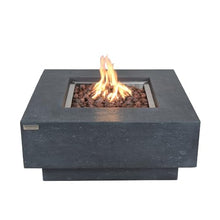 Manhattan Concrete Fire Pit 36" x 36" Outdoor Patio Firepit Includes Lava Rocks Modern Fire Pits & Outdoor Fireplaces for Garden, Deck, Indoor & Outdoor Heating