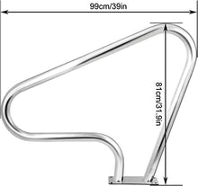 Pool Handrail Handle Grab Rails Swimming Stainless Steel Pool Railing, 39"x31.9" Humanized Swimming Pool Handrail with Complete Mounting Accessories
