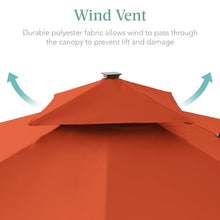 Best Choice Products 10x10ft Cantilever Patio Umbrella w/Base Included, Solar LED Lights 360 Rotation Large Offset Hanging Outdoor Shade for Deck Pool Backyard w/Stand – Rust