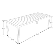 LeisureMod Chelsea Mid-Century Modern 63" and 87" Rectangular Outdoor Dining Table in Black Aluminum for Patio and Backyard Garden (87 Inch)