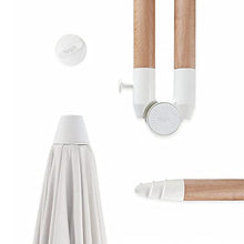 USZWBY 6.6ft/200cm Beach Umbrella Wood Parasol Tilt/Folded,Outdoor Garden Umbrella with Tassels,Patio Umbrella Waterproof/Windproof,Beige,Without Base