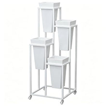 Plant Stand Indoor Outdoor, Tier Metal Flower Shelf With Wheels And Pots