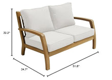 Douglas Nance Somerset Deep Seating Loveseat-Natural