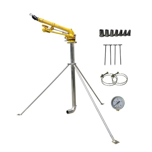 HMWOKPOT Farm Irrigation Sprinkler, 2" Impulse Impact Sprinkler with Replacement Nozzle & 1.2M Rack 360° Large-Area Watering Spray