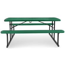 OEF Furnishings Heavy Duty Blow Molded Folding Picnic Table - Green, Black Frame