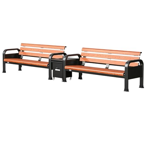 JOSOGO All-Aluminum Weatherproof Outdoor Bench, Heavy Duty No-Rust Aluminum Frame, Non-Slip Foot Caps, for Sports Courts, Patios and Community Areas(Style6)
