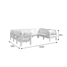 Outdoor Escape White Fabric Outdoor Patio Modular Sectional with Contemporary Style, Comfortable Seating, Durable Frame, Ideal for Garden, Porch, Or Deck