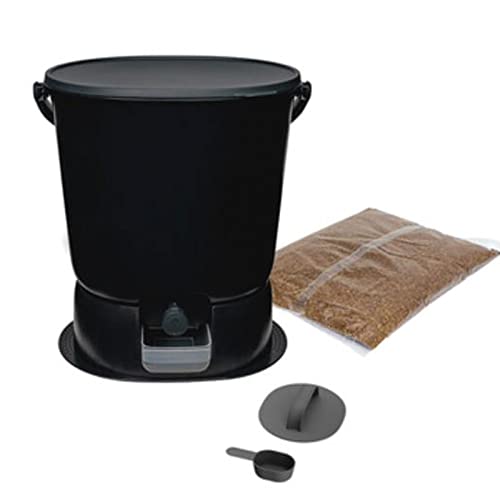 Garden Composter Bucket for Compost Bokashi Composting System for Indoor - Kitchen Compost Buckets with Tap and Airtight Lid, Practical Way to Collect All Rs