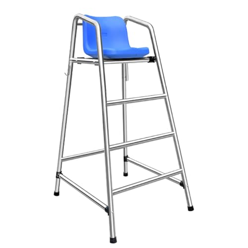 UMJIGF 120cm/150cm/180cm Tall Lifeguard Chair for Pool, Lake and Beach, Portable Outdoor Stainless Steel Barstool Pool Life Guard Chairs with Comfortable Seat for Deck Patio,Silver-H 150cm/59inch
