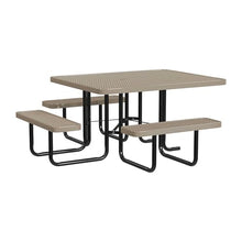 Leisure Craft 46" ADA Square Metal Picnic Table with Bench, Made in USA