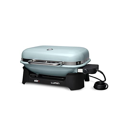 Weber® Lumin Portable Grill, Outdoor Electric Grill, BBQ Grill, Ice Blue