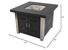 Pleasant Hearth OFG901T Montreal Square Gas Fire Pit Table, 38"